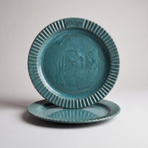 Fluted Stoneware Dinner Plates, Set of 2