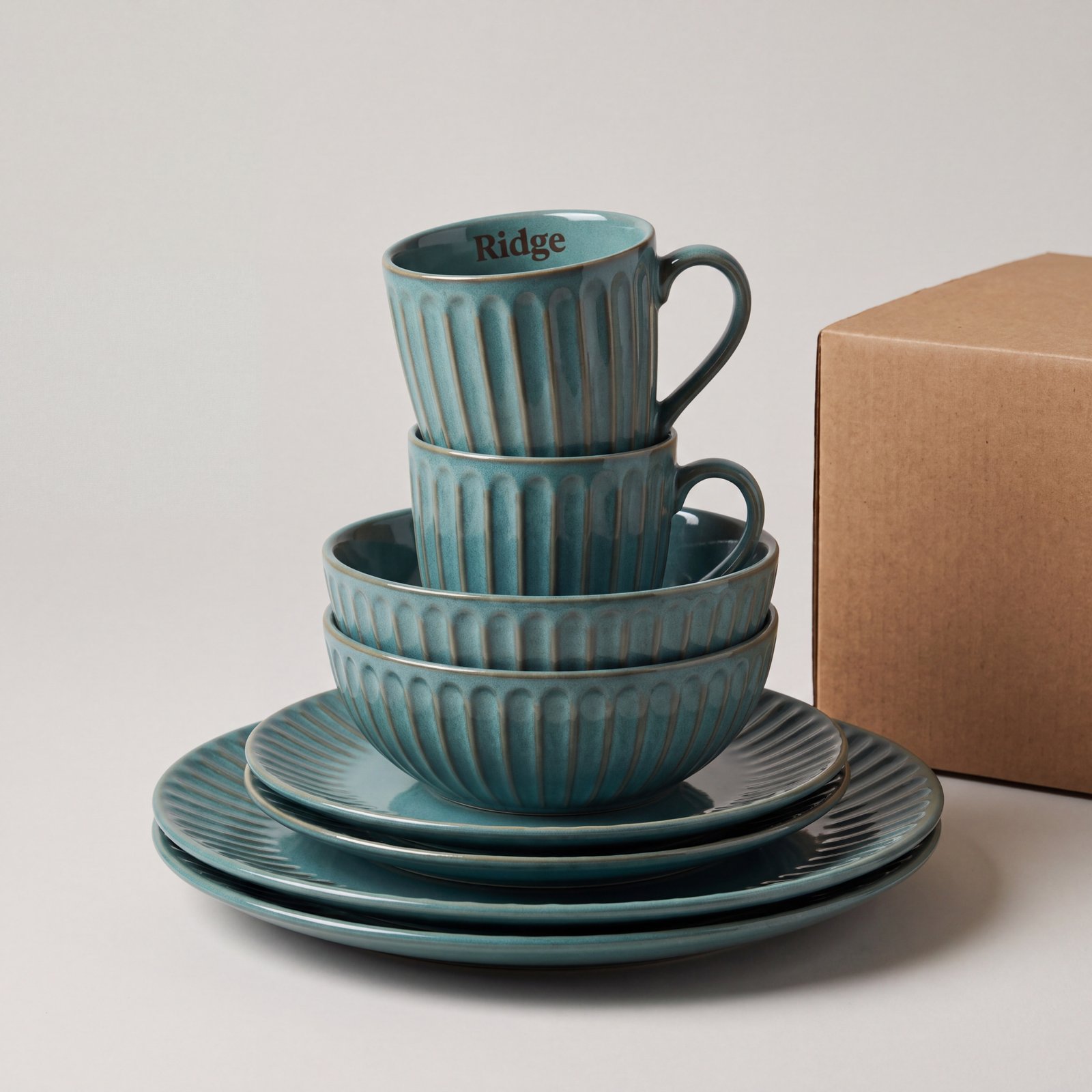 Fluted Stoneware Starter Dinner Set