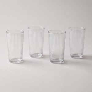 Ribbed Highball Tumblers, Set of 4