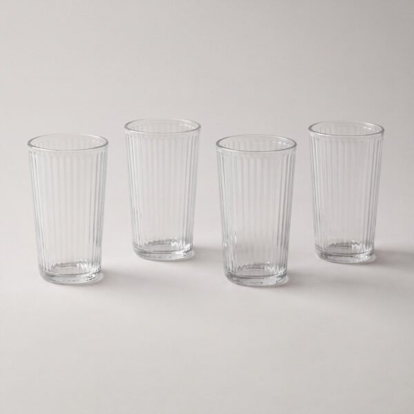 Ribbed Highball Tumblers, Set of 4