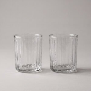 Ribbed Juice Glasses, Set of 2