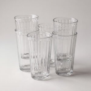 Ribbed Pint Glasses, Set of 4